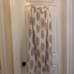 J. Crew Cream and Purple Midi Dress